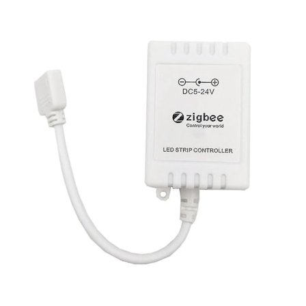 Tuya Zigbee -älykäs LED-ohjain RGBCW valonauhalle 5V-24V Yhteensopiva Zha Zigbee2mqtt Tasmota Ho (valkoinen)