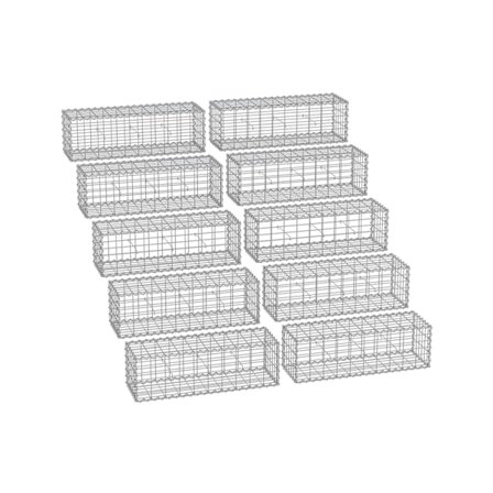 Rootz Gabion -korisarja - Lankakori - Metalliverkko - Galvanoitu teräs - 100cm x 30cm x 30cm - Ulkopuutarhasisustus - Tee-se-itse gabion-aita