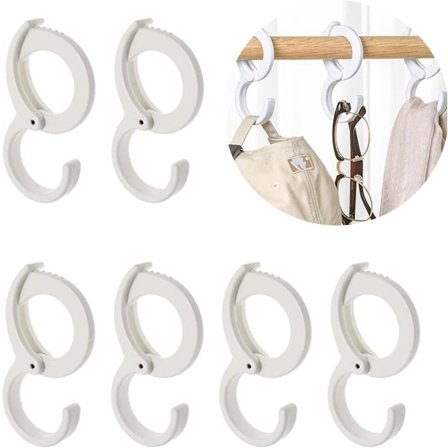 6 st S-formade klämkrokar, vindtät halkfri krok, justerbar S-formad krok, multifunktionell plastklämma S-formad vindtät halkskyddskrok med klämma