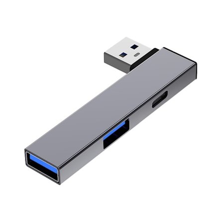 Aluminium USB3.0 Splitter USB till Typ C och Dubbel USB Expansionsport Hub Kompatibel för Window OS Linux Android-enheter