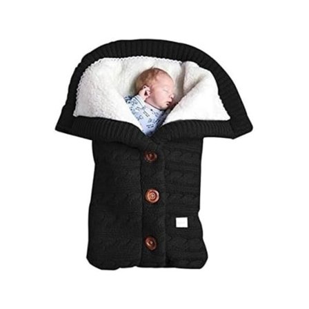 Lämmin vauvan makuupussi, paksu neulottu peitto rattaisiin 70 x 40 cm