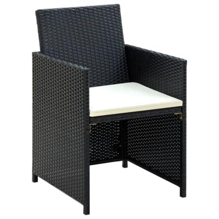 Vidaxl Loungeset För Trädgården Med Dynor 4 Delar Konstrotting S Svart
