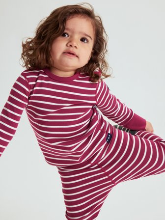 Langarm T-Shirt gestreift - 140 - kinderbekleidung - pink - Polarn O. Pyret