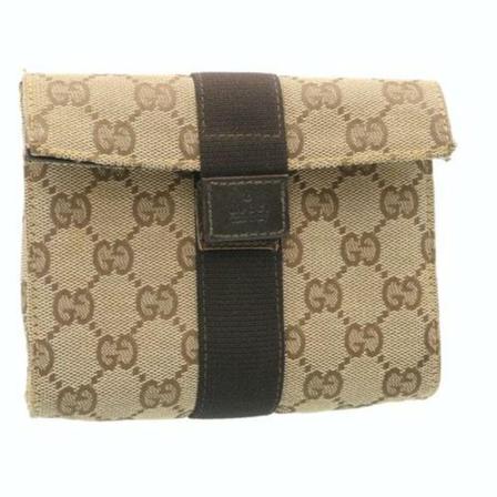 Gucci Vintage, Pre -owned Pouch Beige, Dames, Maat:ONE Size,leer
