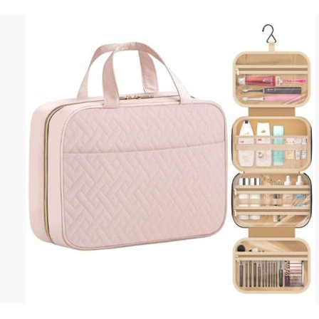 Kosmetiktaske/Rejsetoilettaske til Kvinder – Hængende Toilettaske med Rum til Shampoo, Balsam, Makeup & Tilbehør_TF_TF