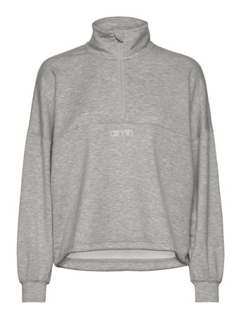 Aim ́n Light Grey Melange Comfy Half Zip Grå