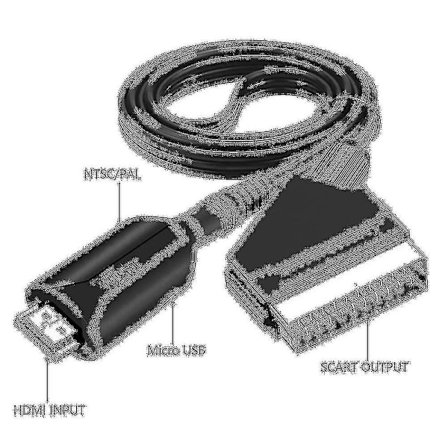 HDMI till SCART-kabel 2024, 1 meter lång - Direktanslutning - Mxbc