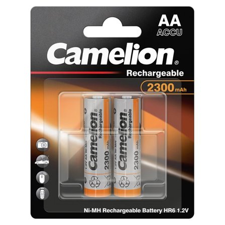 Camelion Ni-MH HR6 AA uppladdningsbara batterier 2300mAh 1,2V 2-pack