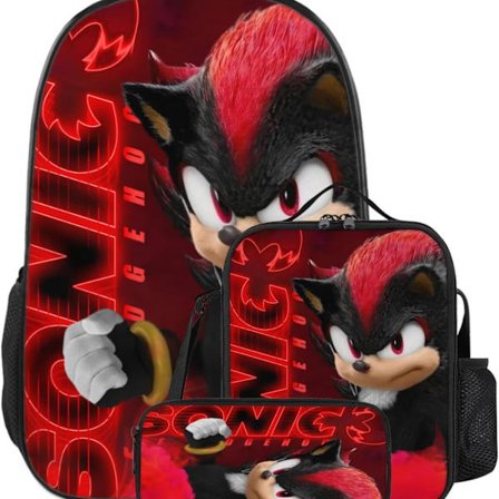 2025 Seneste Model Sonic grundskolerygsæk tredelt sæt tegneserie rygsæk skuldertaske penalhus en god gave f