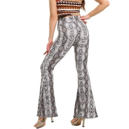 Print Stretch Bell Bottom Flare Palazzo Byxor Byxor