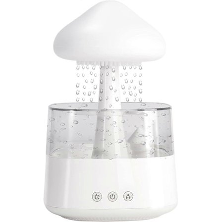 Nattlampe Sky Regn Luftfukter med LED-lys Mikro Aromaterapi Diffuser, Søvn Avslapning Stemning Vanndråpe Lyd Gave
