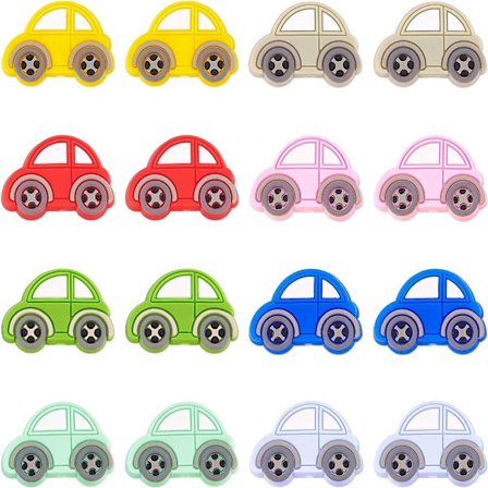 Bil Silikone Perler Spacer Beads Cartoon Beads