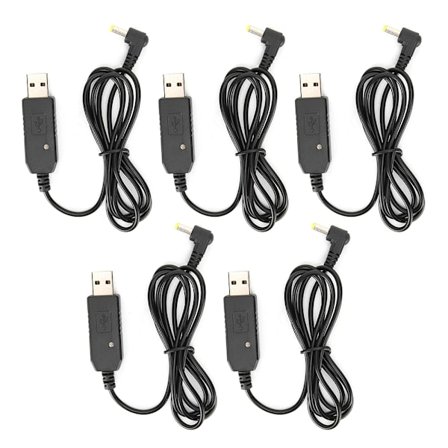 5 stk. UV82 Forlenget Batteri USB Ladekabel Toveis Radiomottaker Tilbehør