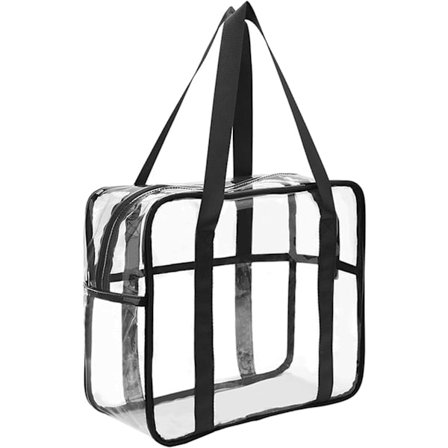 Gennemsigtig taske, transparent makeup-taske, toilet taske, let vandtæt organizer, stor opbevaring Sort Black