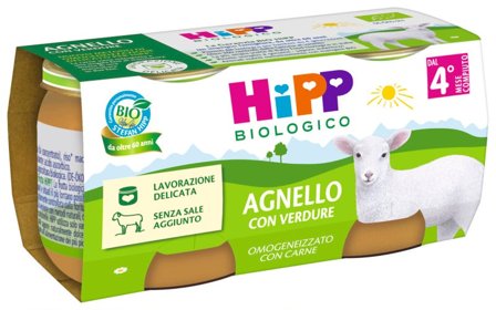 Hipp Bio Omogeneizzato Agnello con Verdure 2 Pezzi da 80 g