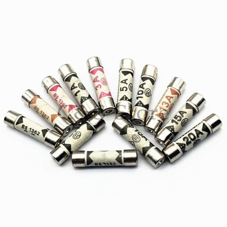 10 stk. sikringer BS1362 6 25 Fyllingssand Riot Keramisk sikring 6x25mm 1A 2A 3A 5A 10A 13A 15A 20A 240V(1A)