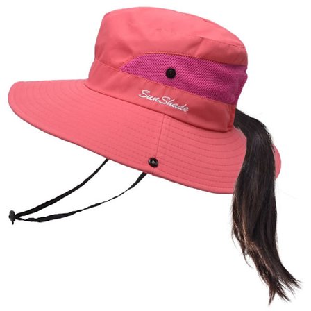 Sommer Solhatt for Kvinner,【UPF50+UV-beskyttelse・pustende】 Strandhatter Hestehale-hatt Kvinner Strand Hage Fiske Fotturer Hatter