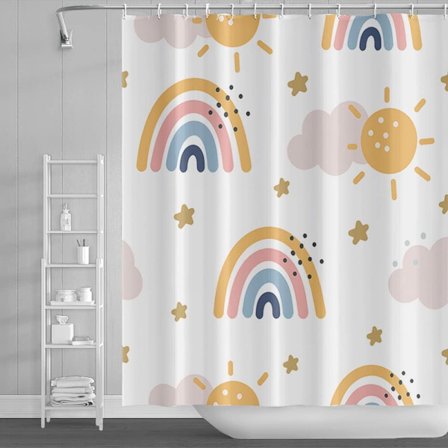 Regnbue bruseforhæng, sødt bruseforhæng farverigt badeforhæng