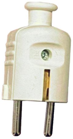 ABL 1116110 Støpsel jordet, rett, hvit, Stikkontakter & kabler