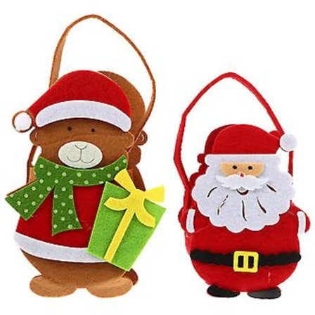 2 stk. Julevinposeboks Bryllup Godteri Tote Bag Julegaveposer Santa Gavepose Julegodteposer