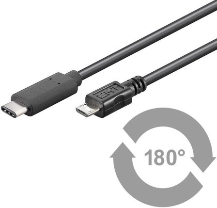 MicroConnect USB type C-kabel - 24 pin USB-C til Micro-USB type B - 1 m