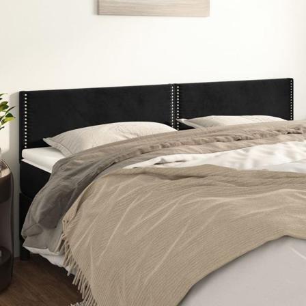 Vidaxl Huvudgavlar 2 St Svart 100x5x78/88 Cm Sammet Svart