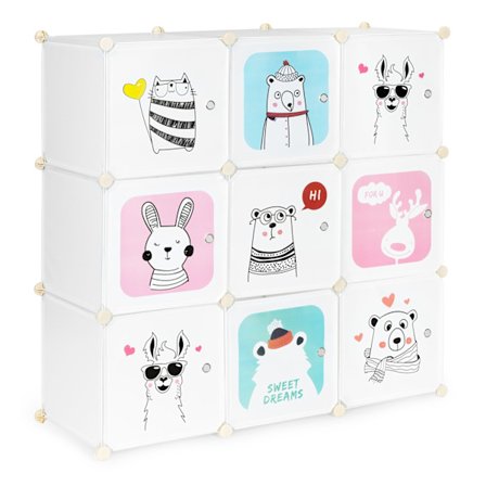 Lasten säilytyskaappi 9 hyllyllä