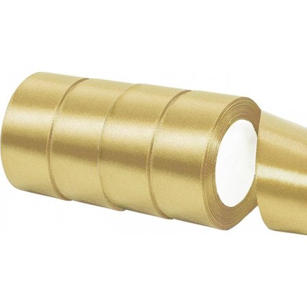 Satengbånd - Satengbånd Gull - 4 Ruller - 22m Per Rull - 2 cm Bredt - Dekorativt Satengbånd - Gavebånd - Bånd - Emballasje - Gull