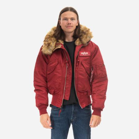 Alpha Industries, Kurtka męska Alpha Industries 45P Hooded Custom 113145 434 Czerwony, Mężczyzna, Rozmiar: L
