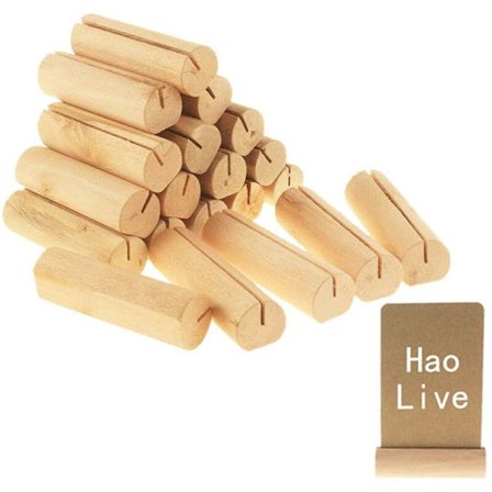 20 st naturliga träfotokortshållare i trä