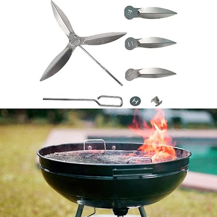 18-1/2-tums Grills One-Touch Rengöringssystem Kit För Weber Grill 90992 3618 7443 Kettle Grillar Grillverktyg Cateringutrustning