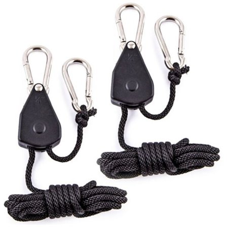 Rebspænder krog sæt - løfteanordning - 2 meter lang - 68 kg - sort - 4 stykker/2 par