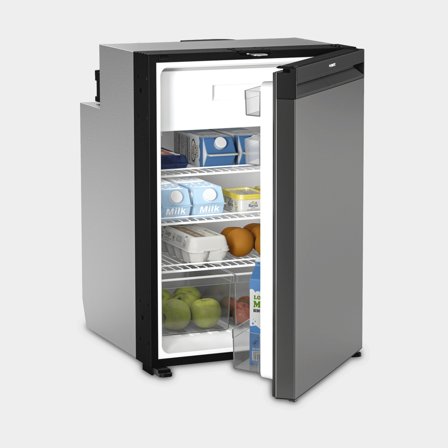 Kylskåp med kompressor Dometic NRX 115C, 12V / 24V, dörr, 113 liter (varav 8.2 liter frysfack), frontpanel mörksilver (rostfritt stål)