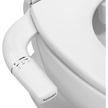 2025 Seneste Model Ultra-Slank Bidet Tilsætning til Toilet - Dobbelt Dyse (Frontal & Bageste Vask) Hygiejnisk Bidet til Eksisterende Toiletter -