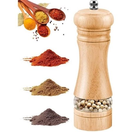 Peber- og saltkværne, salt- og peberbøsser i træ, justerbare keramiske krydderikværne, manuelle krydderikværne, til restauranter