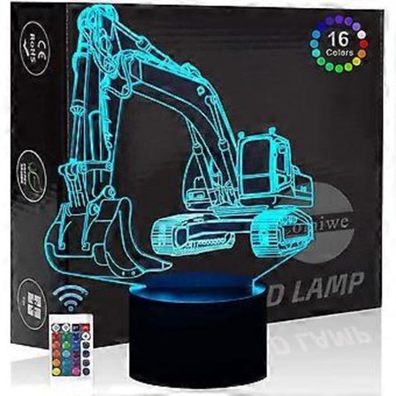 Gravemaskine 3D Illusion Natlampe Legetøj, 16 Farver Skift Smart Touch & Fjernbetjening, Hjem Decor LED Sengelampe Bordlampe, Jul Fødselsdag