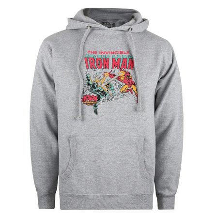 Iron Man Herr Blast Hoodie L Sportgråmelerad