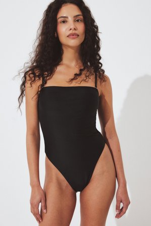 NA-KD Maillot 1 pièce à encolure droite - Maillots de bain 1 pièce - Noir - XS