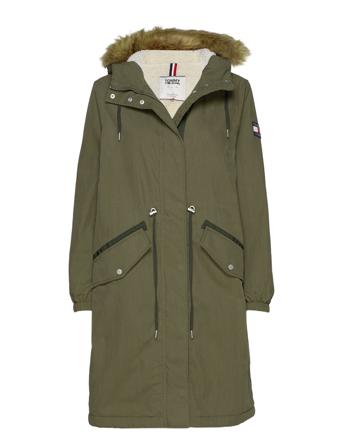 Tjw Cotton Hooded Parka Green Tommy Jeans