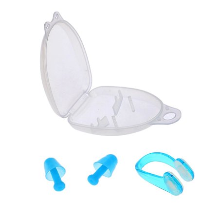 Silikoniset korvatulpat silikageeli korva-nenäsuoja uintitarvikkeet nenälasta silikoniset korvatulpat (sininen)