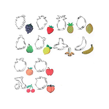 12 stk Fruktkakeformer, fruktformede smørbrødkjeksformer for DIY Baking Kjøkkenutstyr