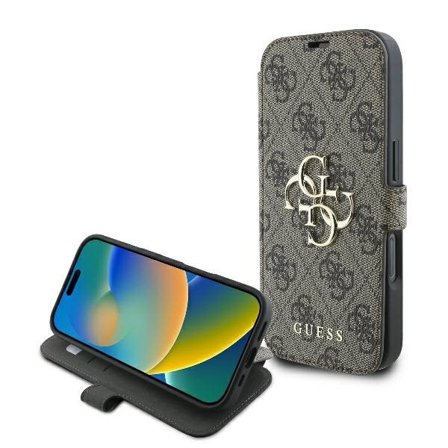 Guess 4G Metal Logo iPhone 16 Pro Max Kotelo - ruskea