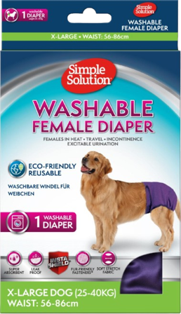 Simple Solution - Vaskbar bleie for tisper, XL, Midje 56-86 cm - Hund - Hundepleie & kosttilskudd - Tispetruser - ZOO.no