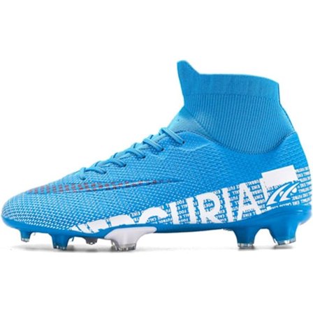 Fotbollsskor Barn, High-Top Fotbollsskor Pojkar Flickor, Andningsbara Fotbollsskor med Dobbar