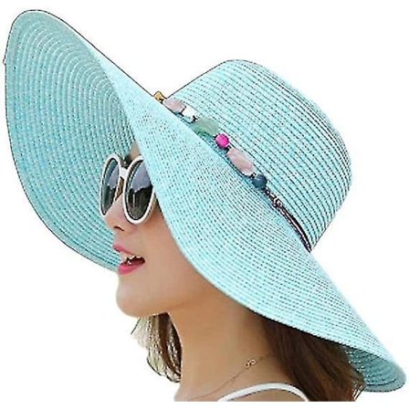 Strandhatter for kvinner Sommer Floppy Straw Bredbremmet Hat