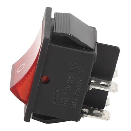 5 stk. Vippekontakt 16A 250V 4-polet med rødt lys Industrielt kontroltilbehør 31 x 25mm