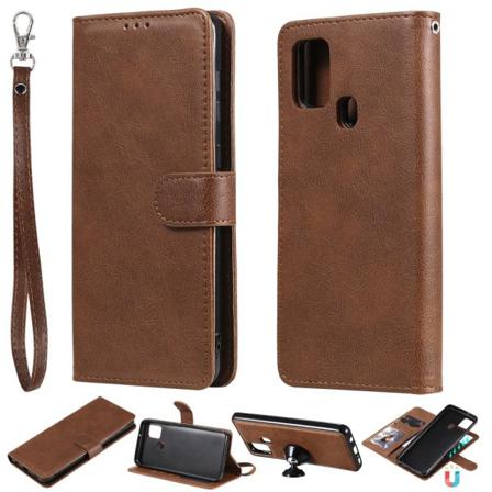 Samsung Galaxy A21s - 2in1 Magnet Skal / Plånboksfodral - Brun Brown Brun