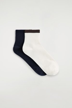 COS Femme Lot De 2 Paires De Chaussettes De Sport Côtelées in Bleu