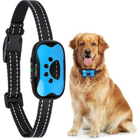 Uppladdningsbart automatiskt träningshalsband mot skällande med ljud/vibration