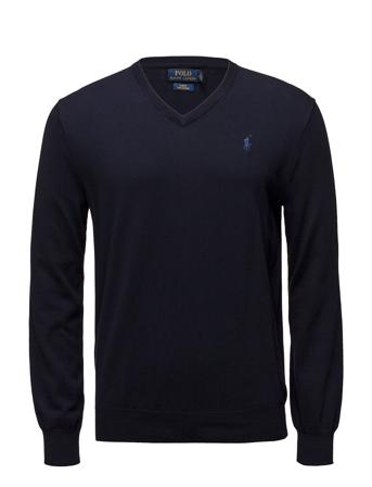 Slim Fit Cotton V-Neck Sweater Designers Knitwear V-necks Navy Polo Ralph Lauren